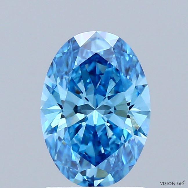 1.17 Ct. Fancy Vivid Blue Oval Lab Grown Diamond