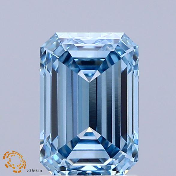 1.53 Ct. Fancy Vivid Blue Emerald Lab Grown Diamond