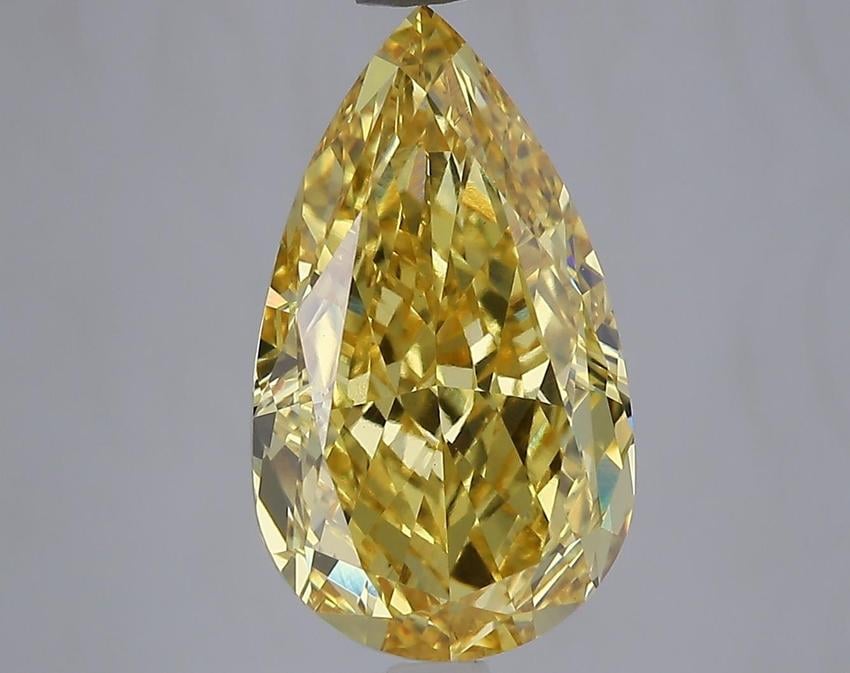 5.01 Ct. Fancy Vivid Yellow Yellow Pear Lab Grown Diamond