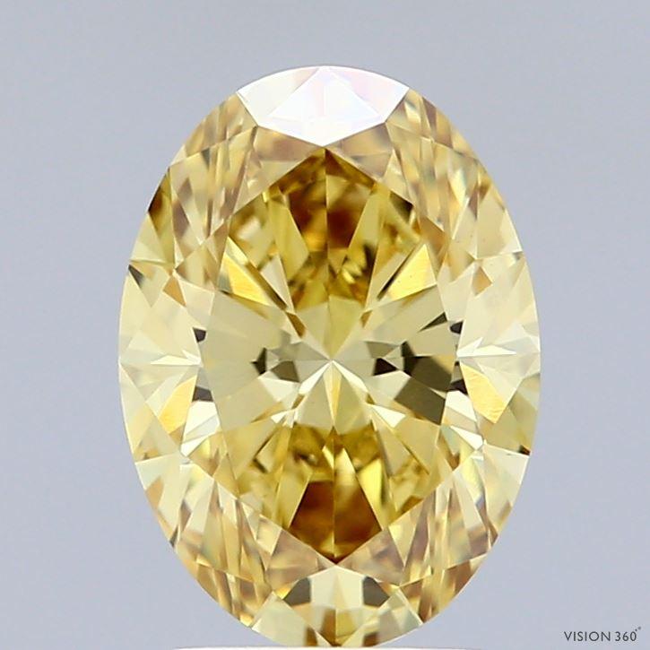 2.02 Ct. Fancy Intense Yellow Oval Lab Grown Diamond