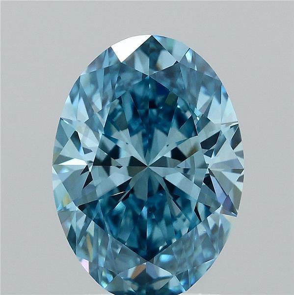 1.90 Ct. Fancy Vivid Blue Oval Lab Grown Diamond