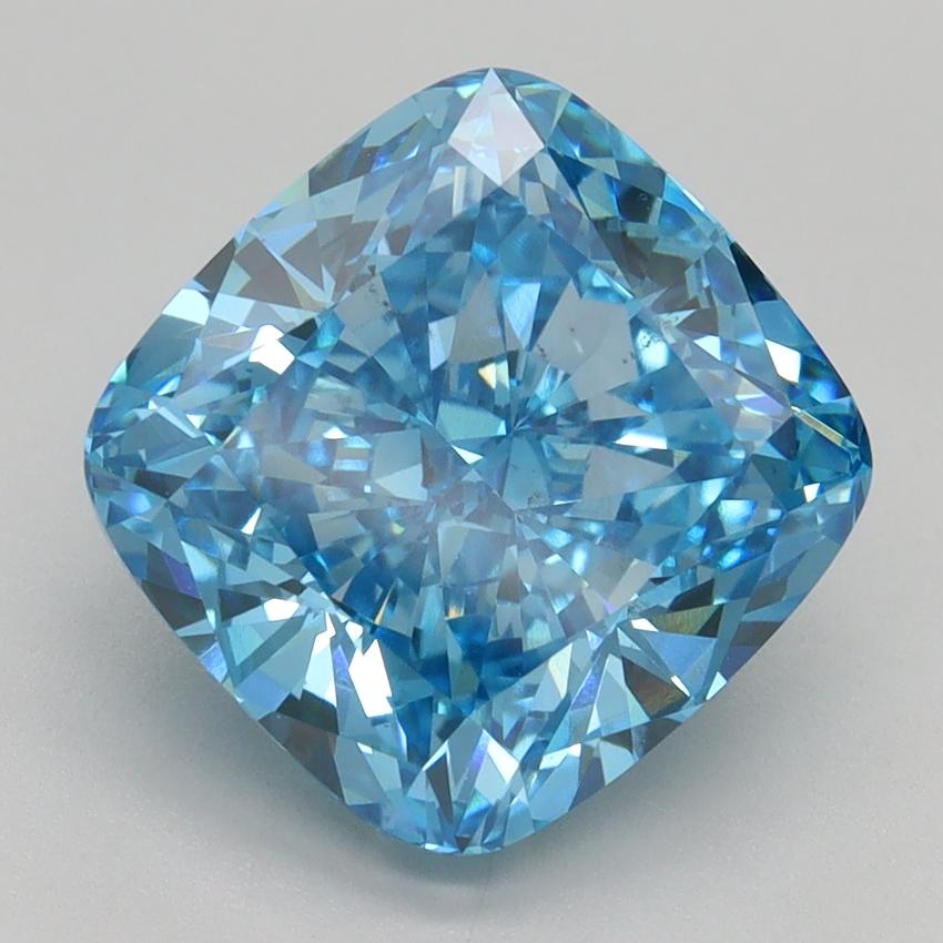 5.08 Ct. Fancy Vivid Blue Cushion Lab Grown Diamond