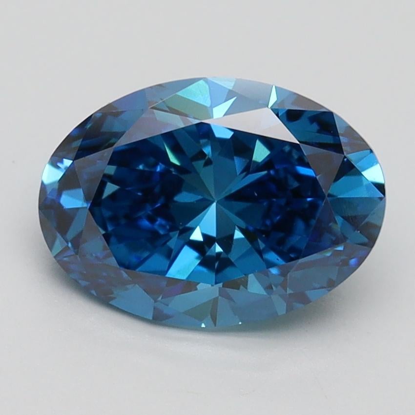2.00 Ct. Fancy Vivid Blue Oval Lab Grown Diamond
