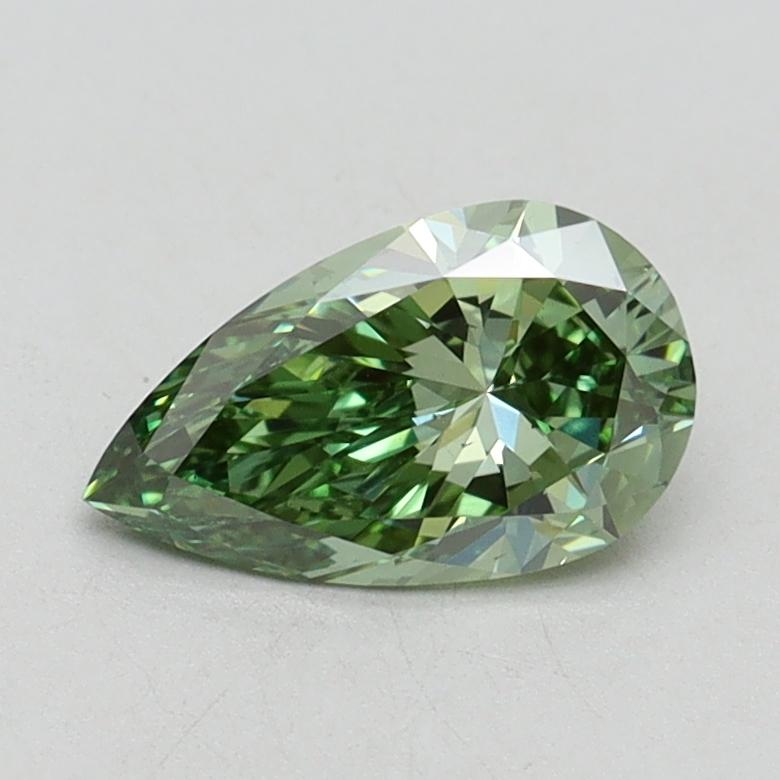 0.77 Ct. Fancy Vivid Green Pear Lab Grown Diamond