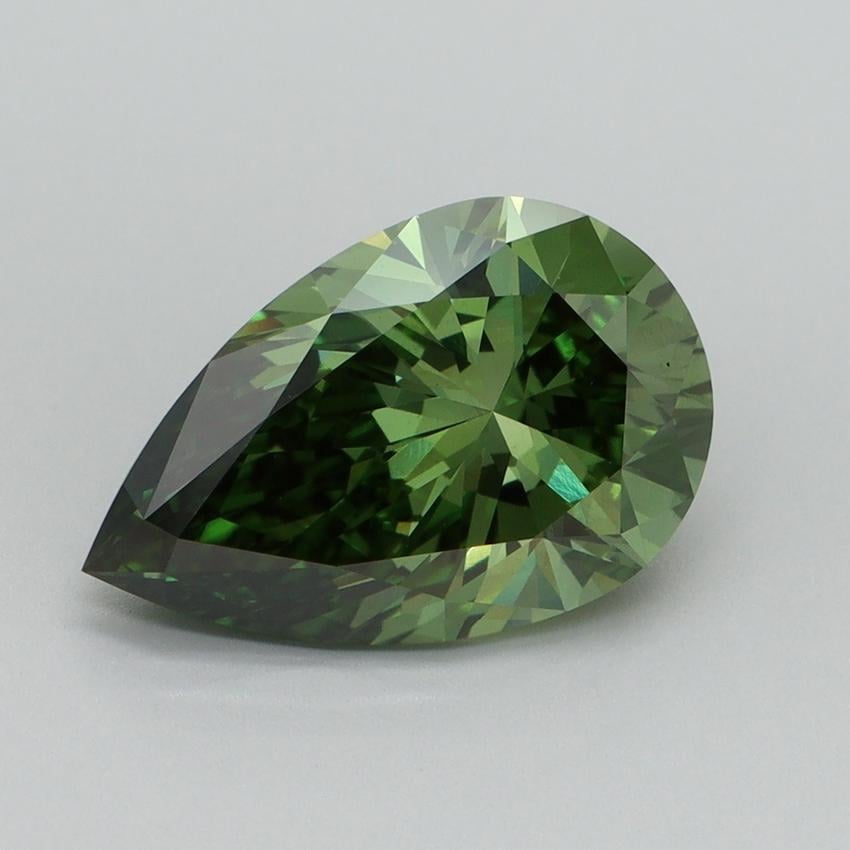 3.20 Ct. Fancy Vivid Green Pear Lab Grown Diamond