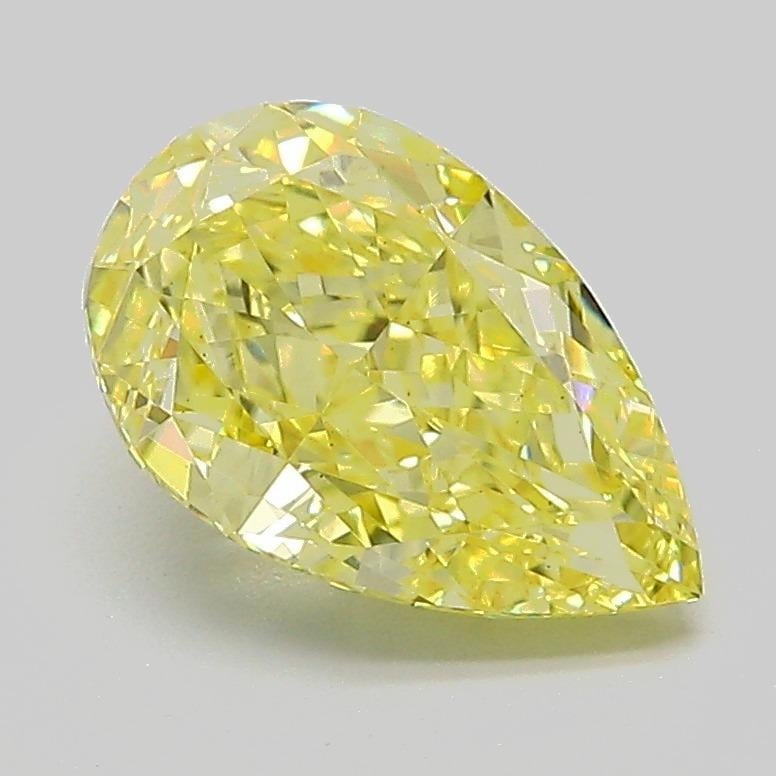 2.00 Ct. Fancy Vivid Yellow Pear Lab Grown Diamond