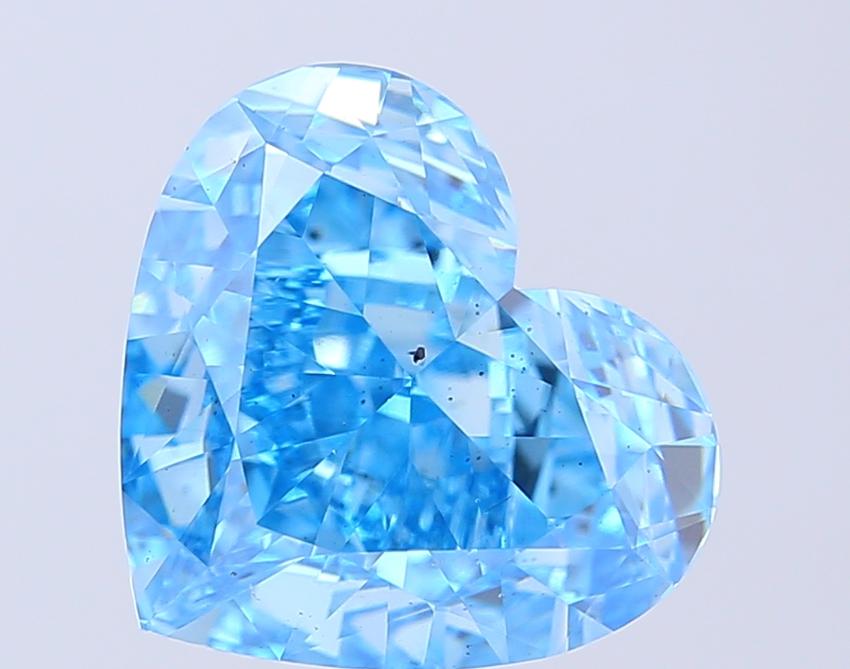 7.19 Ct. Fancy Vivid  Blue Heart Lab Grown Diamond