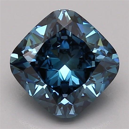 2.05 Ct. Fancy Vivid Blue Cushion Lab Grown Diamond