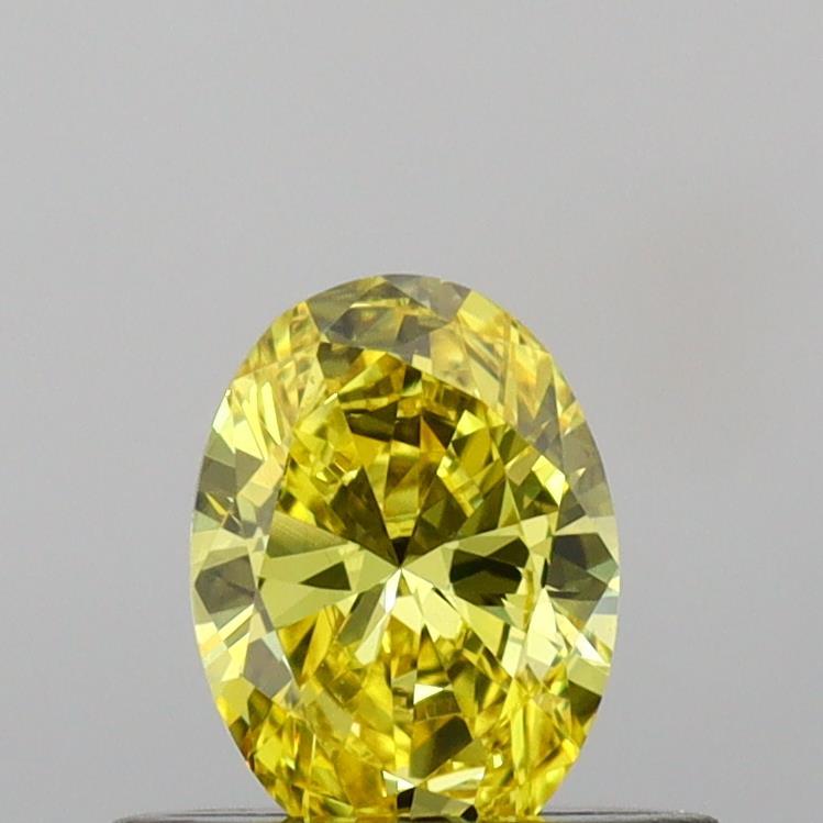 0.40 Ct. Fancy Vivid Yellow Oval Lab Grown Diamond