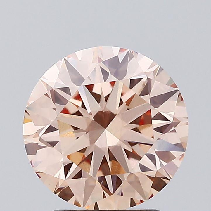 2.70 Ct. Fancy Brownish Pink Round Lab Grown Diamond
