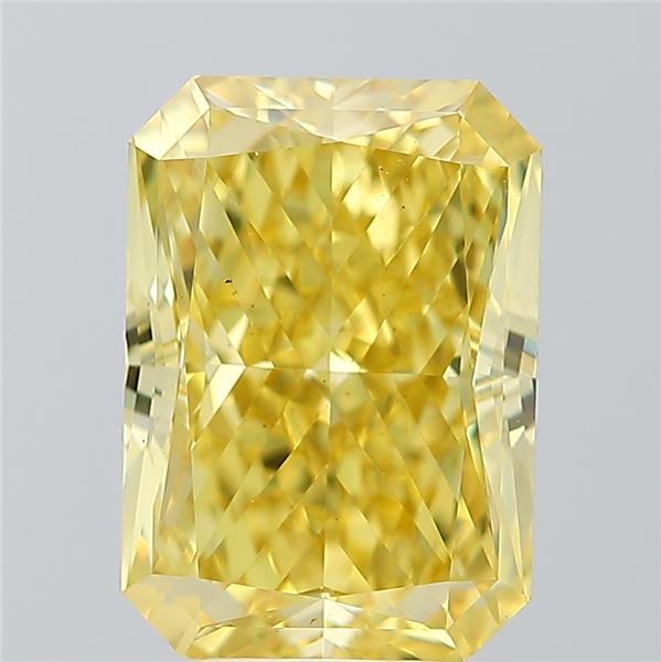 5.82 Ct. Fancy Vivid Yellow Radiant Lab Grown Diamond
