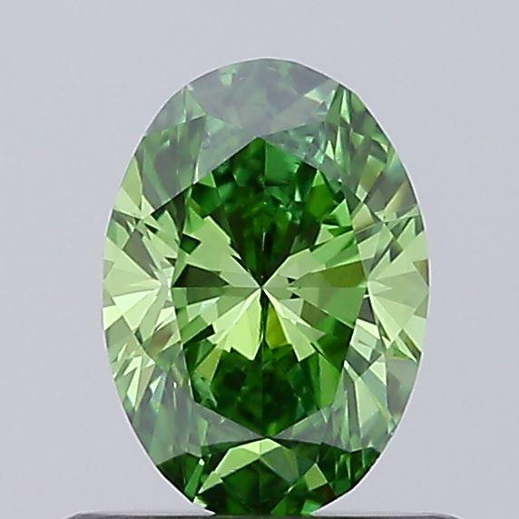 0.48 Ct. Fancy Vivid Green Oval Lab Grown Diamond