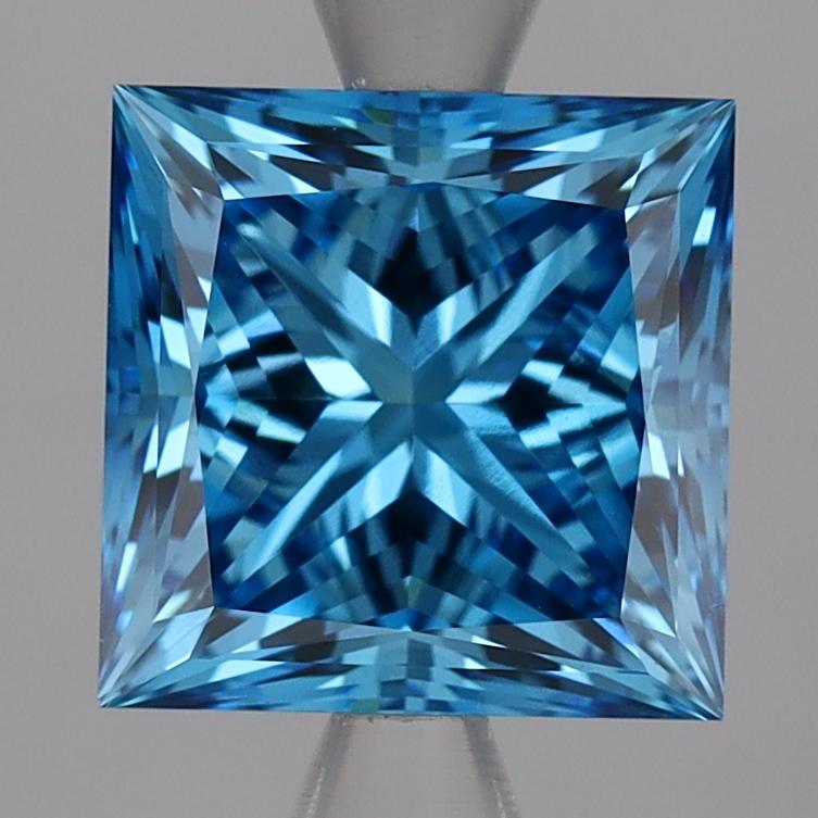 2.57 Ct. Fancy Vivid Blue Princess Lab Grown Diamond