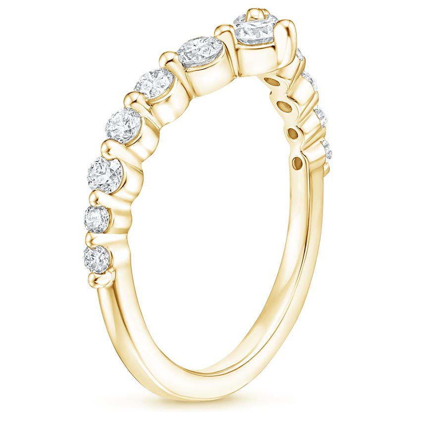 18K Yellow Gold Tapered Milan Diamond Ring, large side view