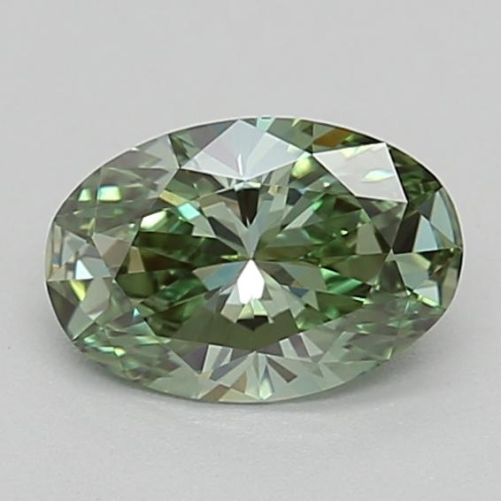 0.50 Ct. Fancy Vivid Green Oval Lab Grown Diamond