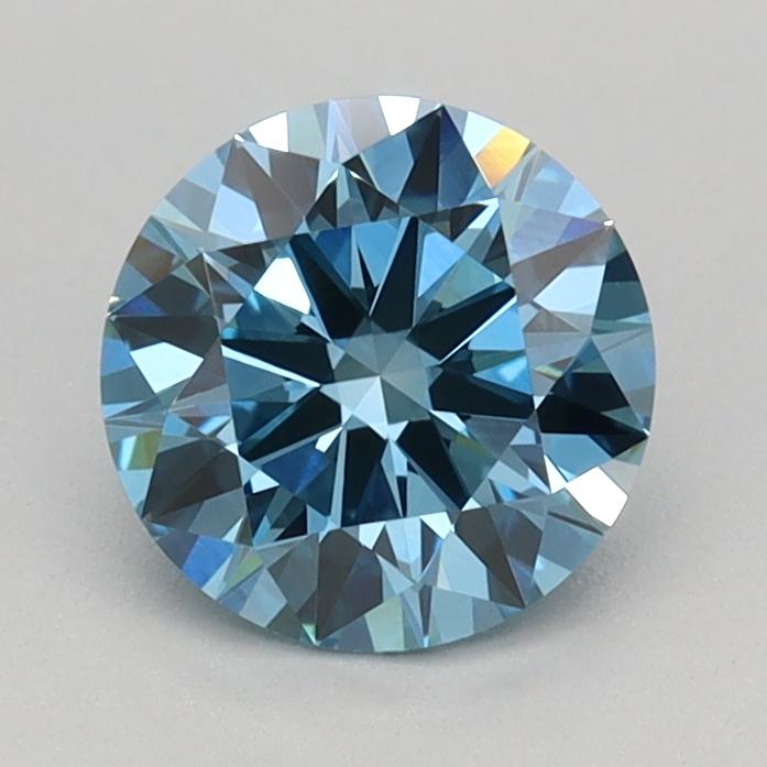 0.79 Ct. Fancy Vivid Blue Round Lab Grown Diamond