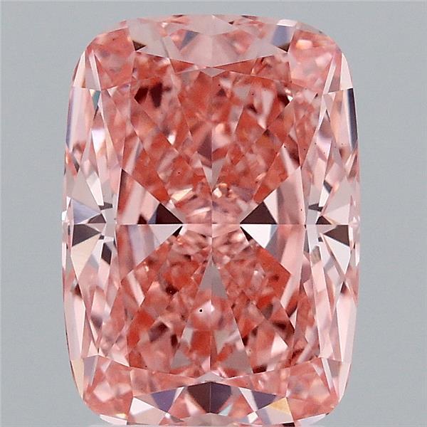3.04 Ct. Fancy Vivid Pink Cushion Lab Grown Diamond
