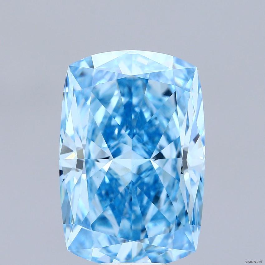 10.69 Ct. Fancy Vivid Blue Cushion Lab Grown Diamond