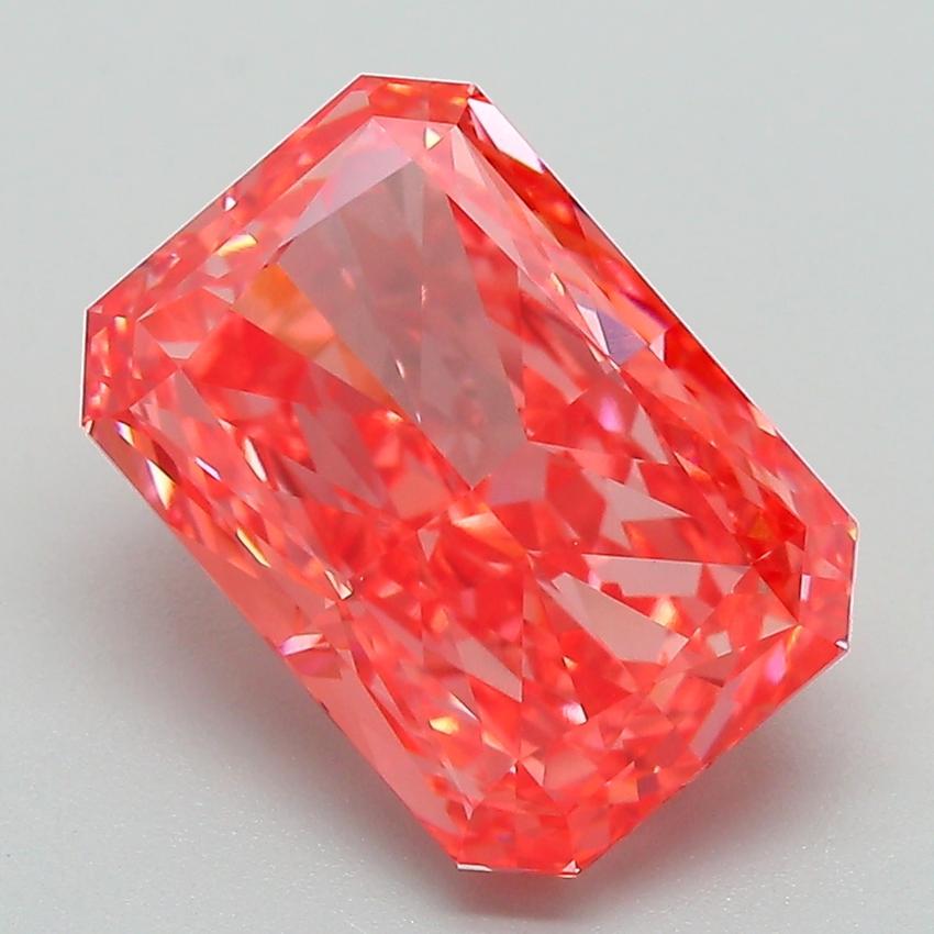 4.12 Ct. Fancy Vivid Pink Radiant Lab Grown Diamond