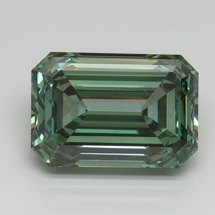 3.03 Ct. Fancy Vivid Pacific Green Emerald Lab Grown Diamond