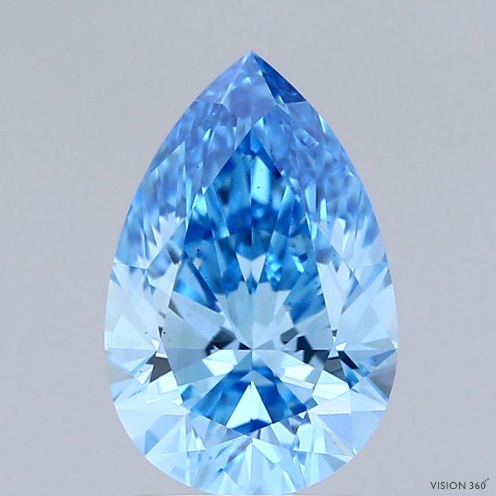 1.55 Ct. Fancy Vivid  Blue Pear Lab Grown Diamond