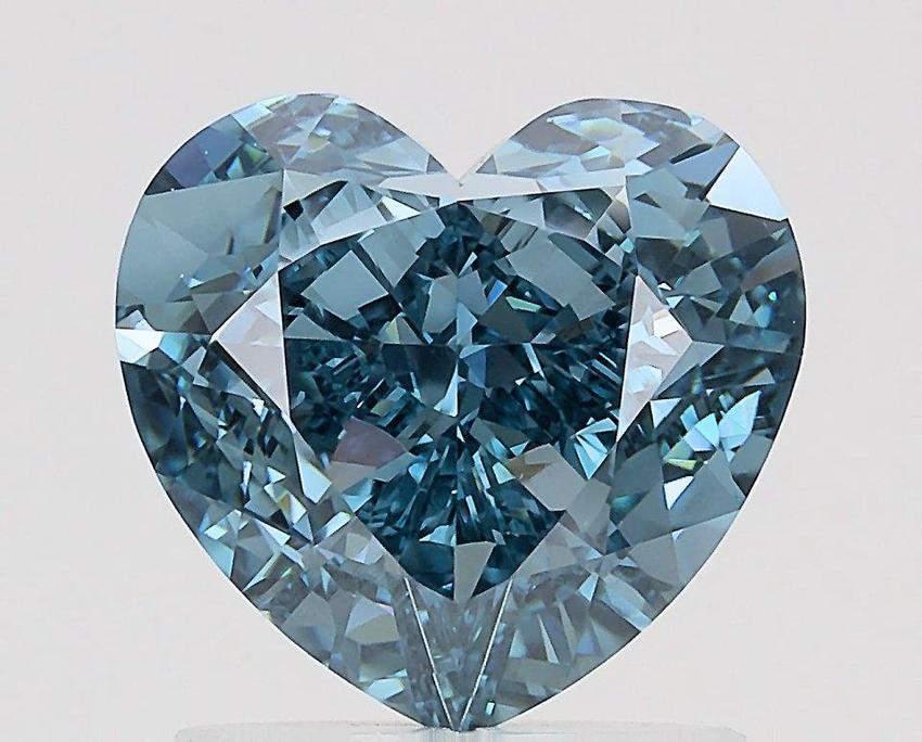 2.05 Ct. Fancy Vivid Blue Heart Lab Grown Diamond