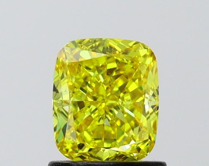 1.11 Ct. Fancy Vivid Yellow Cushion Lab Grown Diamond