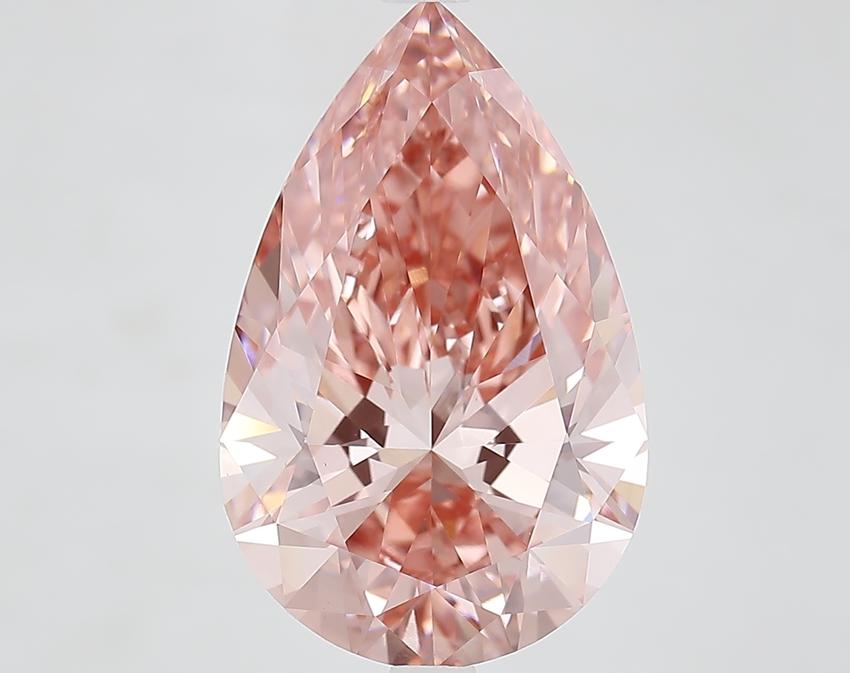 6.26 Ct. Fancy Vivid Brownish Pink Pear Lab Grown Diamond