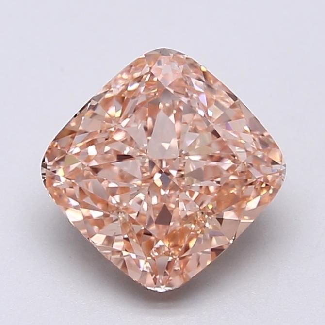 2.82 Ct. Fancy Vivid  Pink Cushion Lab Grown Diamond