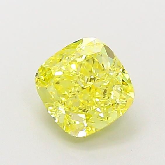 1.09 Ct. Fancy Vivid  Yellow Cushion Lab Grown Diamond