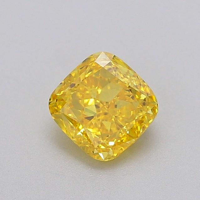 0.82 Ct. Fancy Vivid  Yellow Cushion Lab Grown Diamond