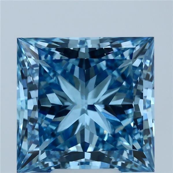 7.55 Ct. Fancy Vivid  Blue Princess Lab Grown Diamond