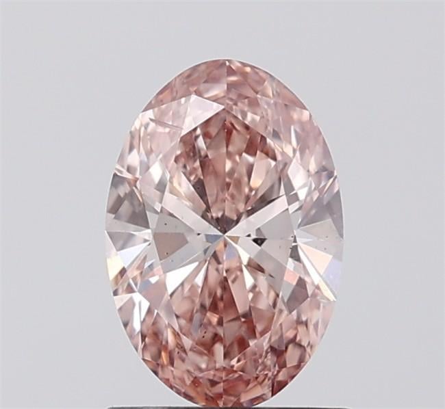 1.02 Ct. Fancy Intense Brownish Pink Oval Lab Grown Diamond