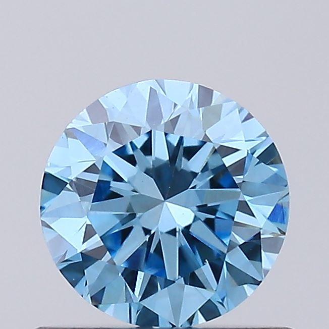 0.55 Ct. Fancy Vivid Blue Round Lab Grown Diamond