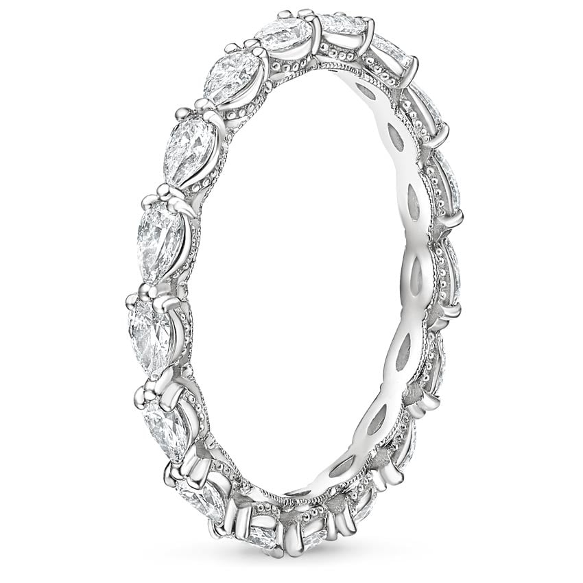 18K White Gold Tacori Sculpted Crescent Eternity Pear Diamond Ring (3/4 ct. tw.), large side view