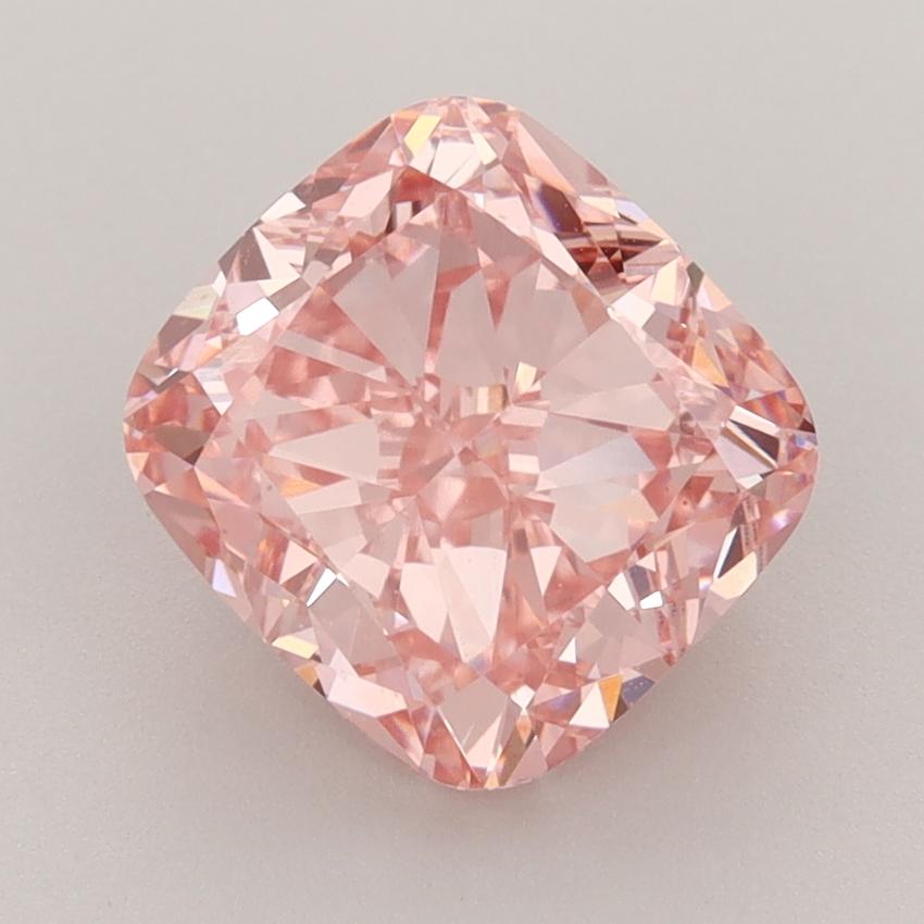 3.31 Ct. Fancy Vivid  Pink Cushion Lab Grown Diamond