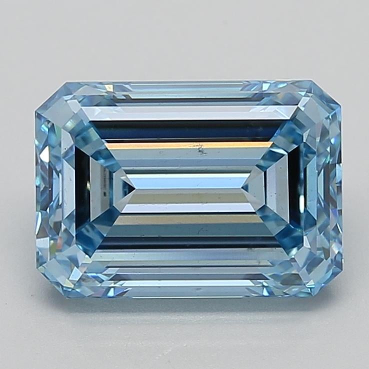 5.01 Ct. Fancy Vivid  Blue Emerald Lab Grown Diamond