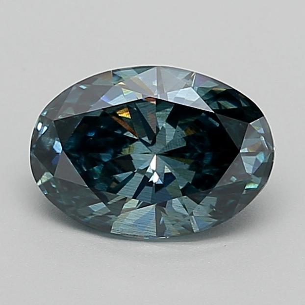 1.59 Ct. Fancy Deep Bluish Green Oval Lab Grown Diamond