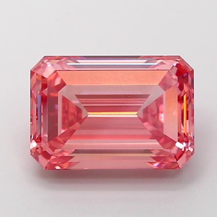 6.77 Ct. Fancy Vivid  Pink Emerald Lab Grown Diamond