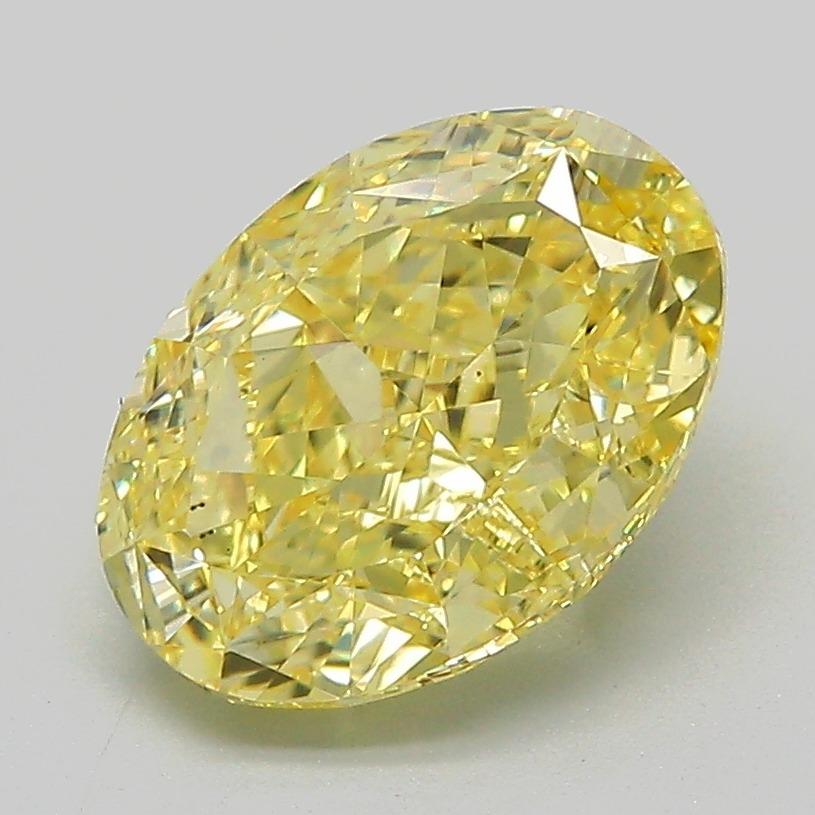 2.67 Ct. Fancy Intense Yellow Oval Lab Grown Diamond