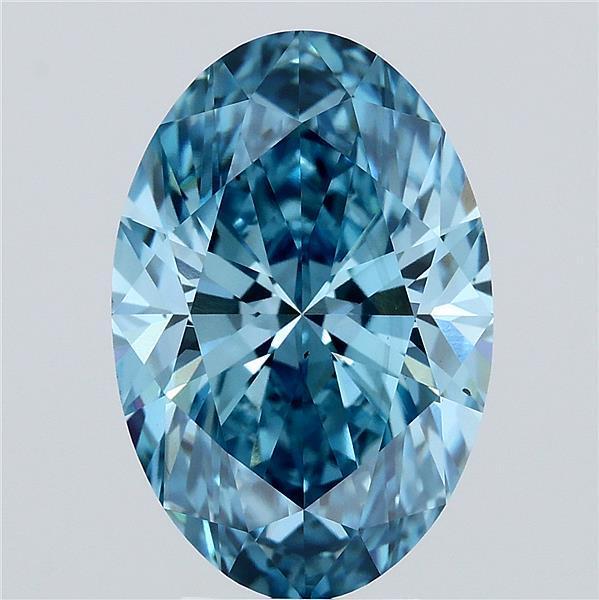 5.04 Ct. Fancy Vivid Blue Oval Lab Grown Diamond