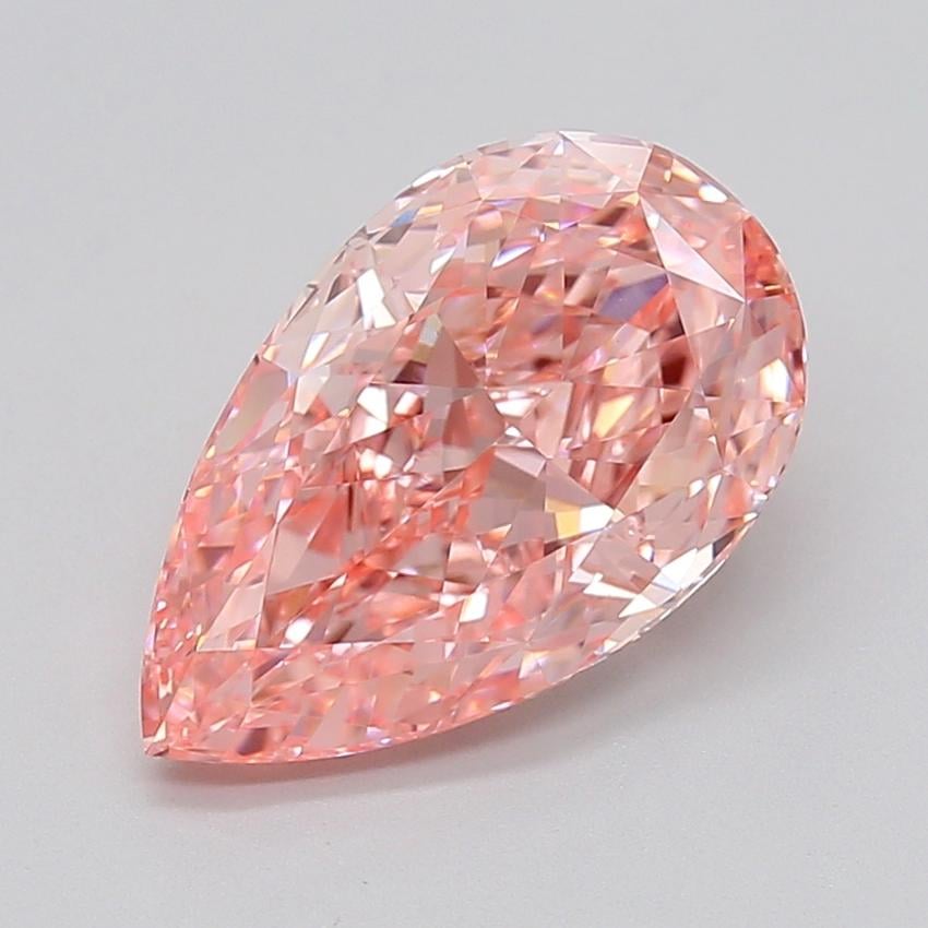 5.03 Ct. Fancy Vivid  Pink Pear Lab Grown Diamond