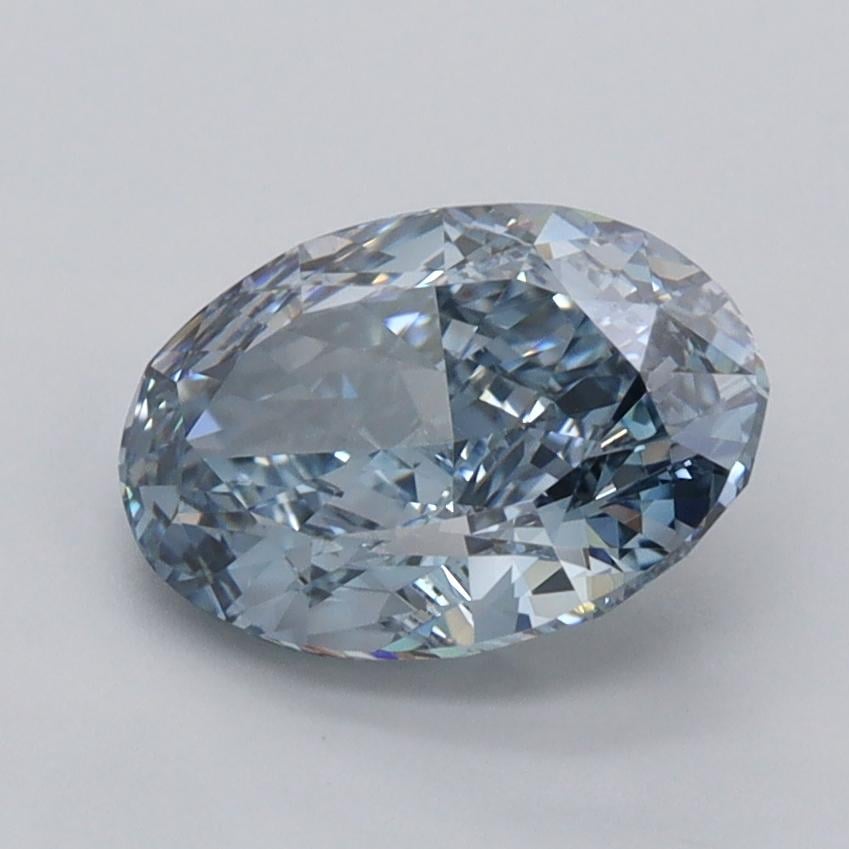 2.02 Ct. Fancy Vivid  Blue Oval Lab Grown Diamond