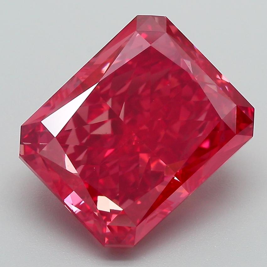 9.10 Ct. Fancy Vivid  Red Radiant Lab Grown Diamond