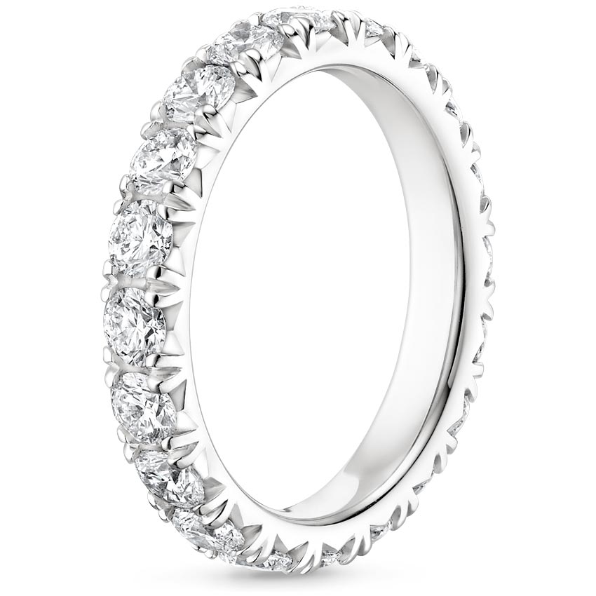 18K White Gold French Pavé Eternity Diamond Ring (2 ct. tw.), large side view