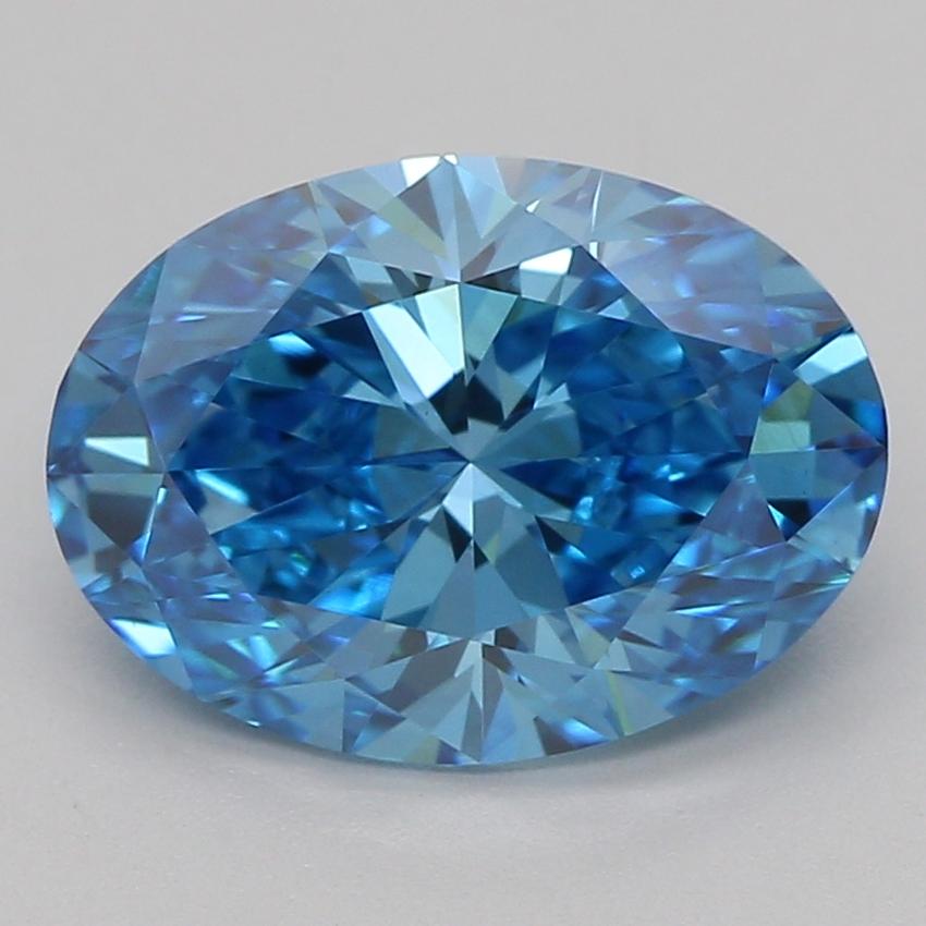 1.51 Ct. Fancy Vivid Blue Oval Lab Grown Diamond