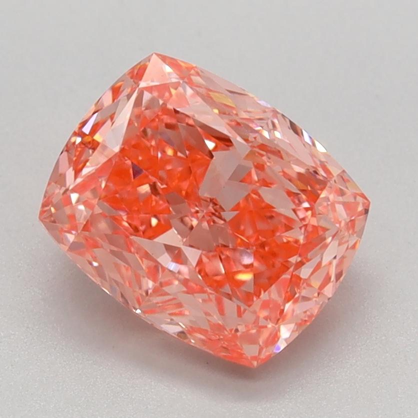 1.61 Ct. Fancy Vivid Pink Cushion Lab Grown Diamond