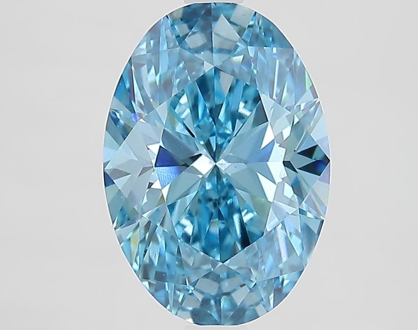 3.01 Ct. Fancy Vivid Blue Oval Lab Grown Diamond