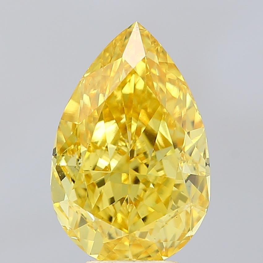 5.52 Ct. Fancy Vivid Yellow Pear Lab Grown Diamond