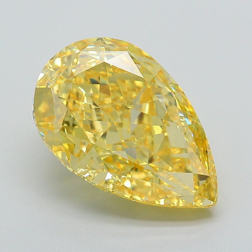 6.03 Ct. Fancy Vivid Yellow Pear Lab Grown Diamond